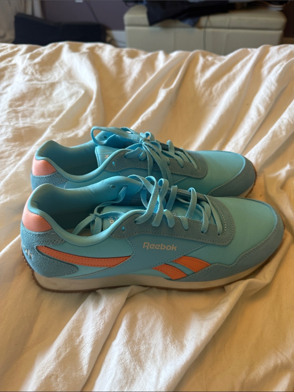 Reebok Women’s Aqua and Coral Low-Top Sneakers
